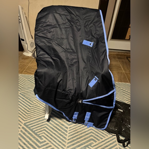 600d Navy Medium Weight Waterproof Horse Turnout Rug 200g Fill - 63" - Picture 12 of 12